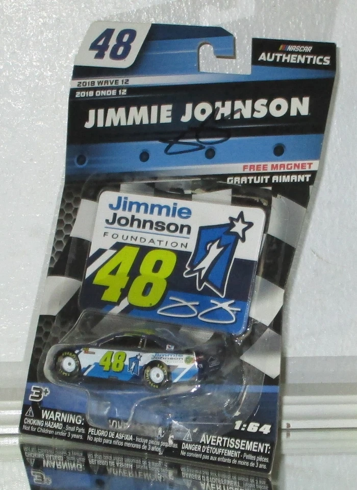 NASCAR Authenticics Jimmie Johnson #48 2018 fundación autografiada 1/64 Car Wave12 Foto 3 de 4