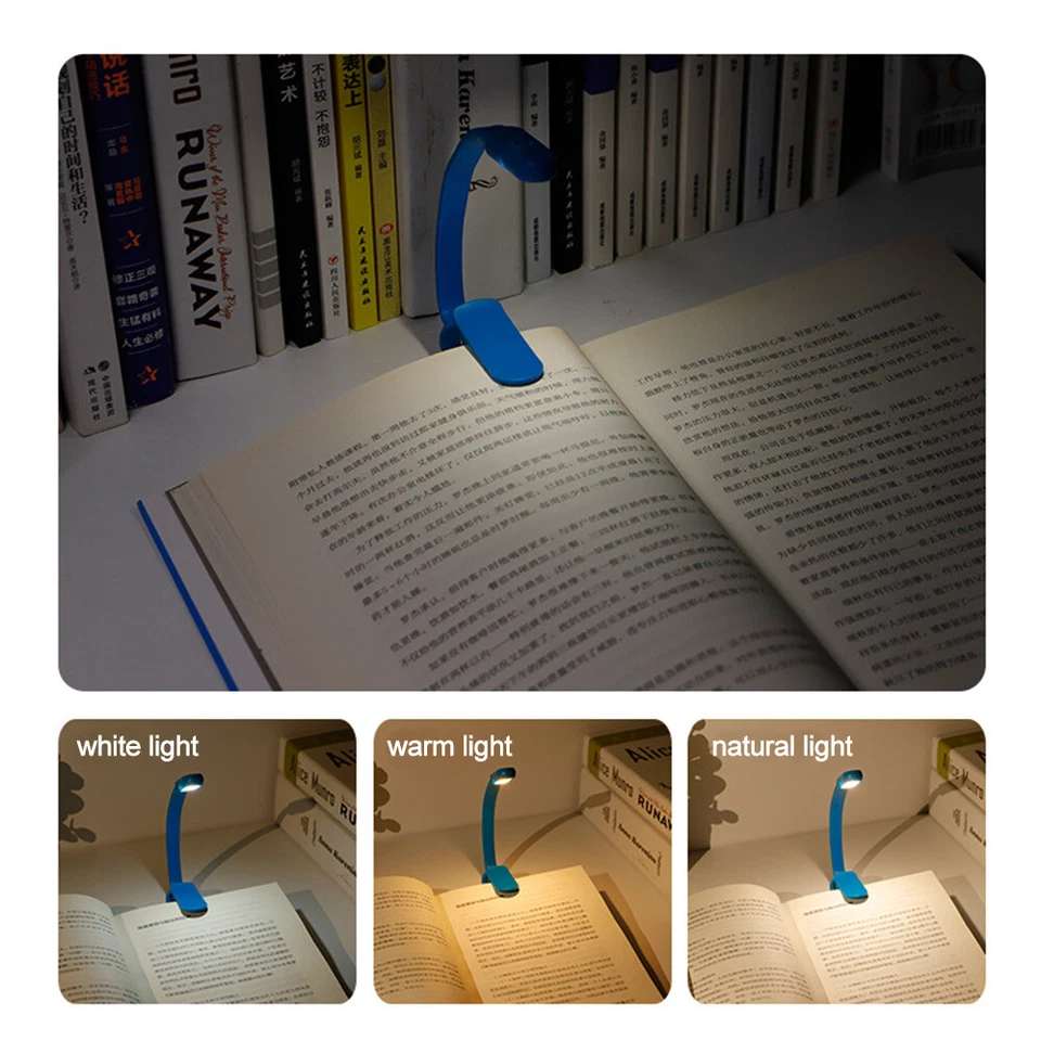 Mini Portable Clip-On Reading Lamp Book Light LED Night Light 3 Modes Brightness - image 4 of 4