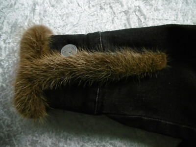 Jeans-Jacke mit Echtpelz Axel Pelzdesign schwarz Gr S