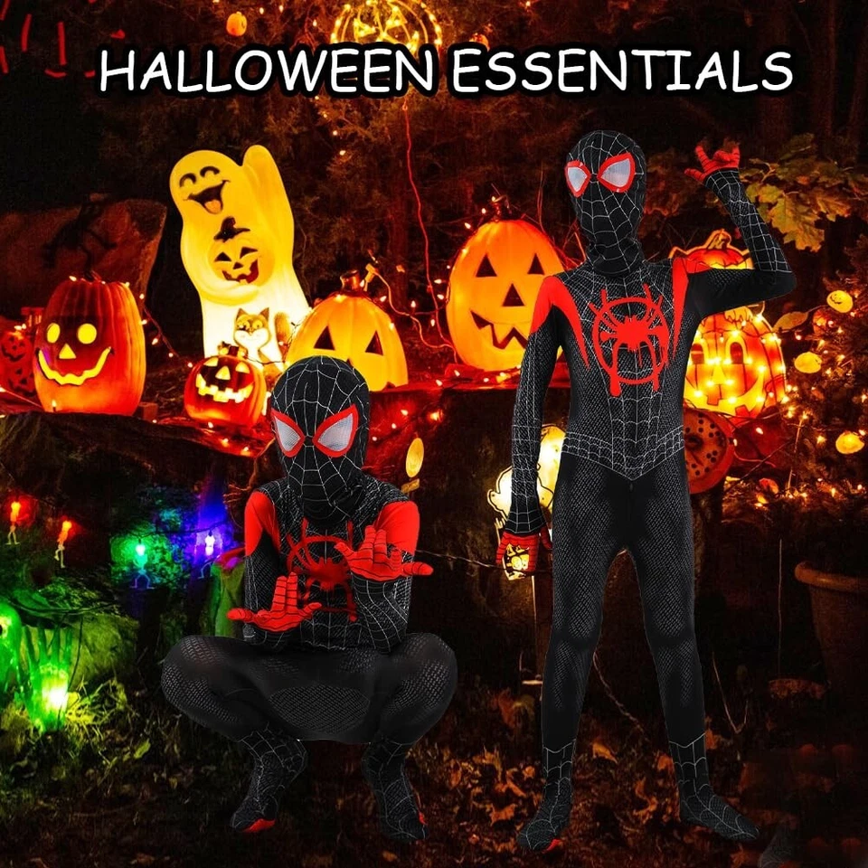 Kids Spiderman Costume Set w/ Web Shooter Boys Halloween Dress Up Party Outfit - Image 4 of 4