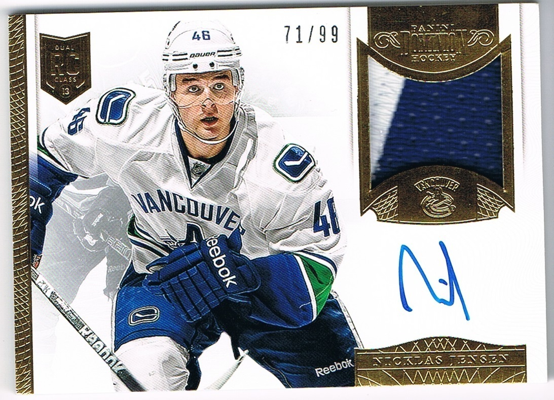 2013-14 DOMINION AUTOGRAPH PATCH #AP-NJ NICKLAS JENSEN 71/99 !!