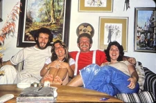 Vintage Photo Slide 1974 Friends Smiling Posed Couch