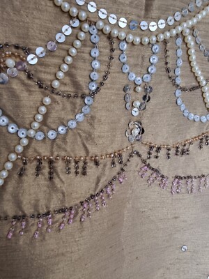 Jupe Habillée O By Isabell Kristensen - Dorée à Sequins Et Perles, Taille ~XL