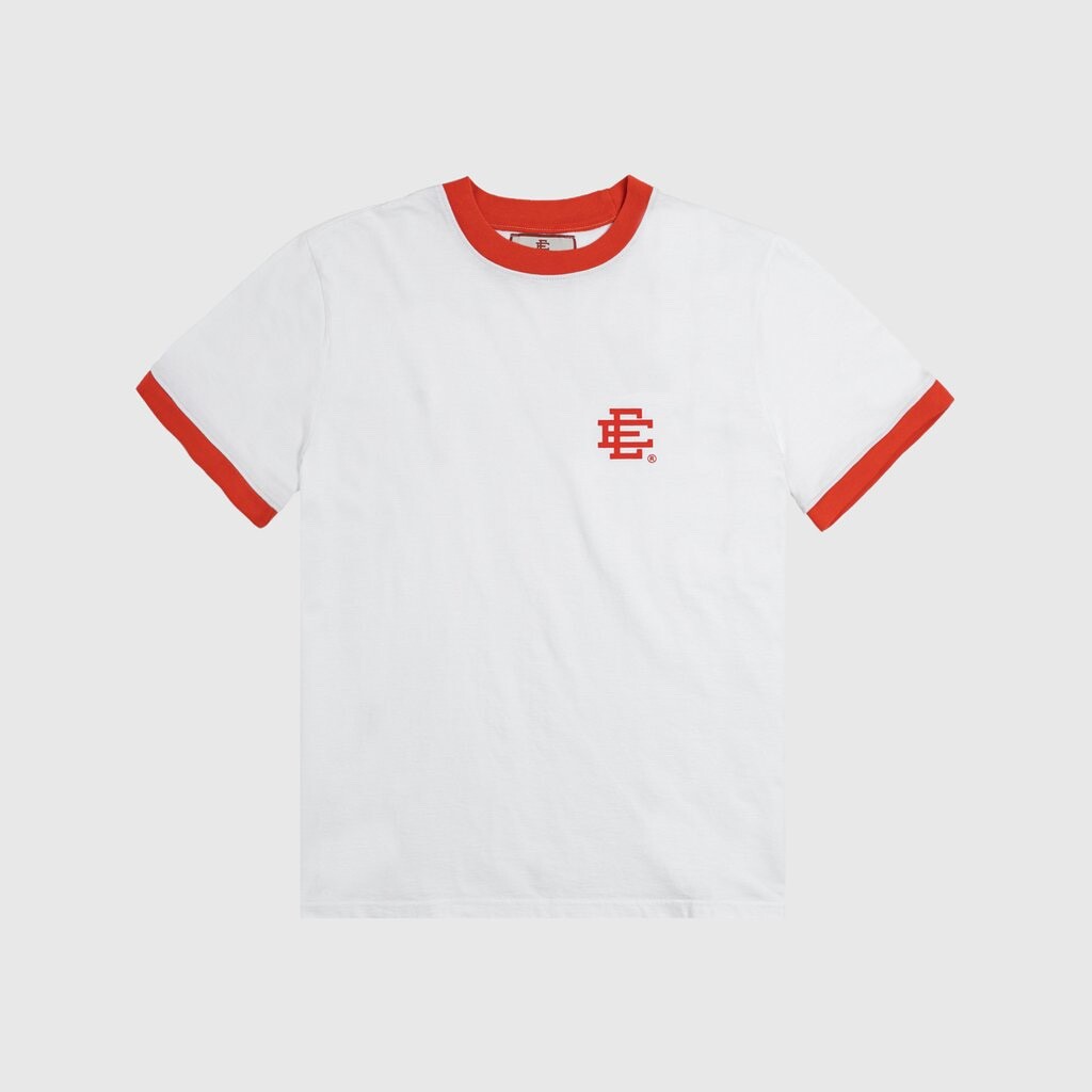 Tシャツ・カットソー Eric Emanuel / Ringer Tee ERIC EMANUEL X 76ERS RINGER TEE - WHITE / RED LARGE *Wil
