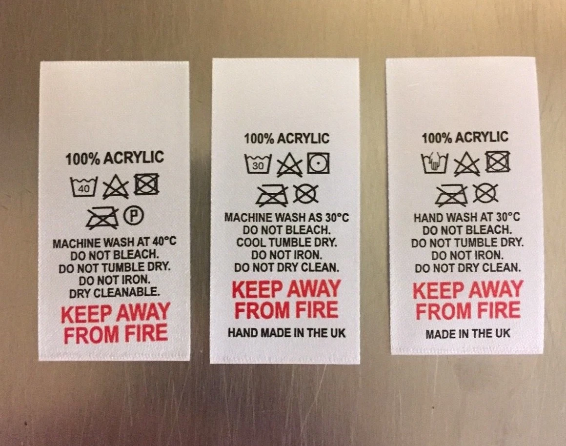 Stamp for Garment Tags With Fiber Content and Care