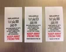 ETICHETTE PER INDUMENTI ABBIGLIAMENTO WASH CARE DIVERSI CONTENUTI IN FIBRA DISPONIBILI