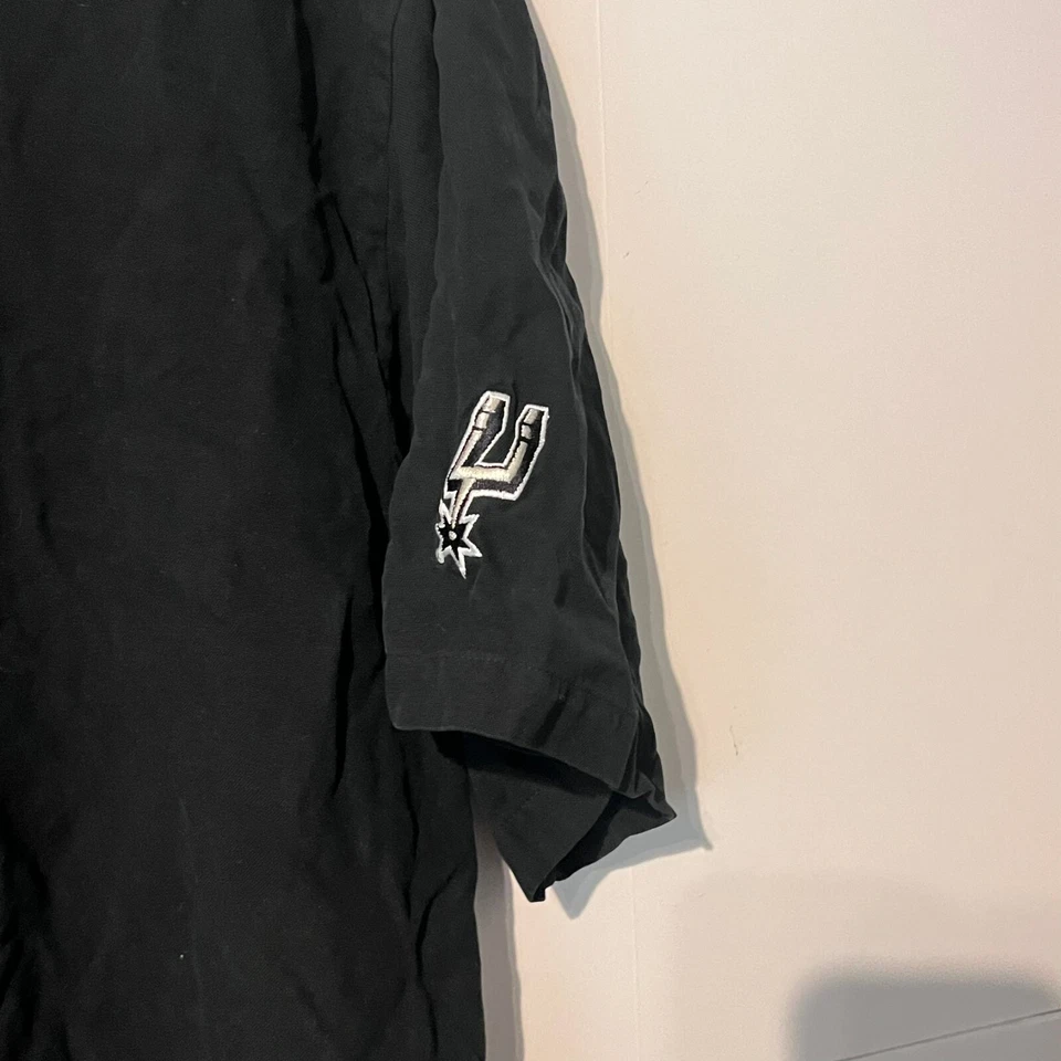 Cutter Buck Mens Silk Shirt Size XL Charcoal Black San Antonio Spurs Logo - Image 3 of 4