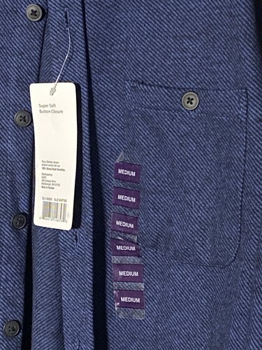 Berkley Jensen's Maritime Soft Touch Fleece Shirt Super Soft Button NWT Medium - Picture 3 of 6