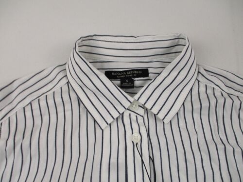 Banana Republic Parker Tunic Fit Shirt Womens Small White Button Up Long Sleeve - Picture 2 of 7