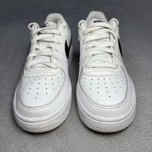 Size 3.5Y - Nike Air Force 1 '07 Shoes White CT3839-100 Tumbled Leather Panda - Picture 2 of 7