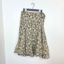 Jones New York 100 Silk Floral Midi Skirt Multicolor Whimsical 14W Plus Size