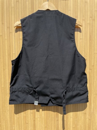 BNWT Vintage Size XL 14-16 Black Corduroy Button Front Waistcoat Oyster - Picture 8 of 12