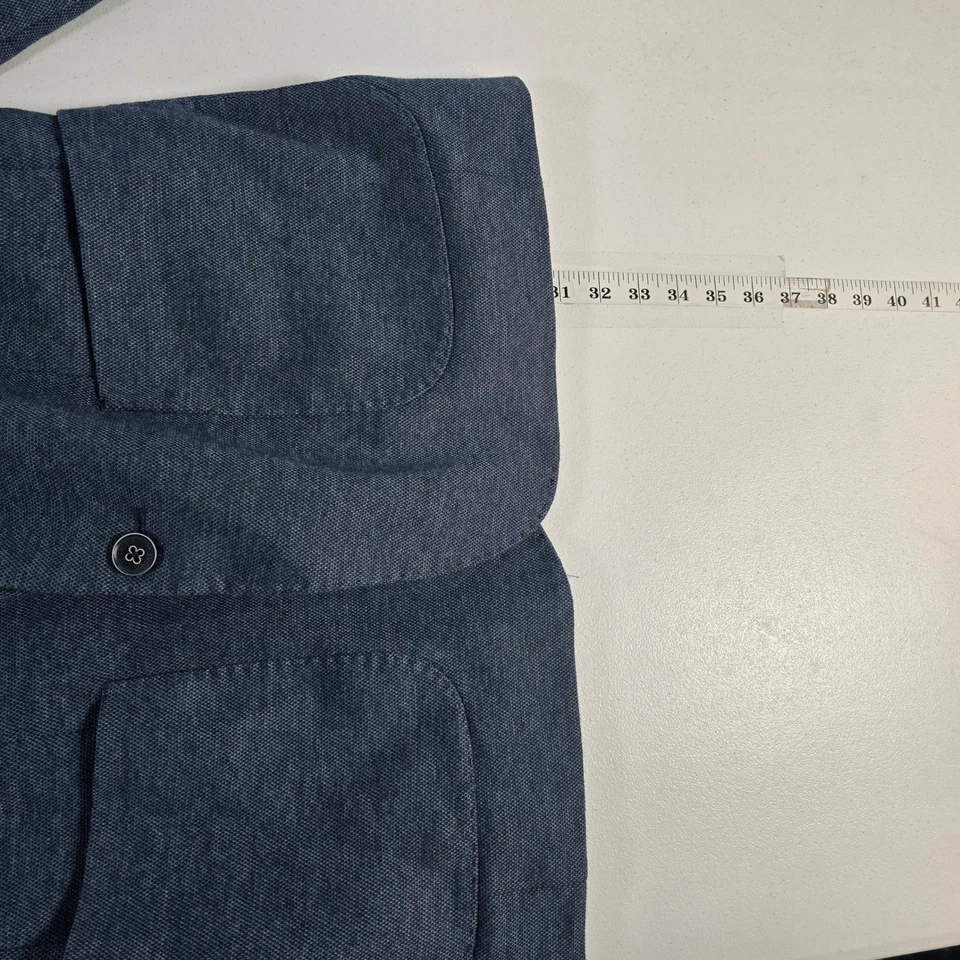 Chaqueta Blazer 7 Diamonds Para Hombre Azul Marino Tejida Talla L Foto 4 de 4