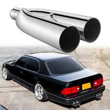 For Lexus LS430 LS400 Dual 2.5" Inlet 3" Outlet Blast Pipes Exhaust Muffler Tip