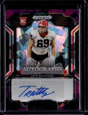 2025 Panini Prizm Draft Picks Tate Ratledge Purple Ice RC Auto Georgia /199