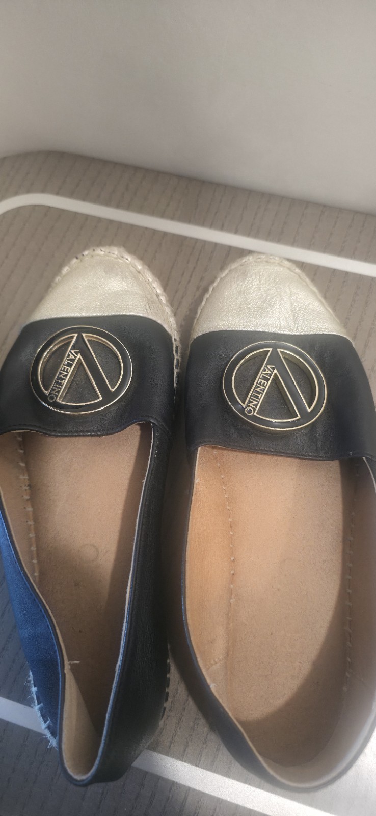 Mario Valentino Pineto Black Gold Slides Flats Size 37 thumbnail 3