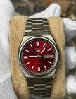 Vintage Seiko 5 Automatic Red Dial 7009 Movement Day-Date  Men’s Watch