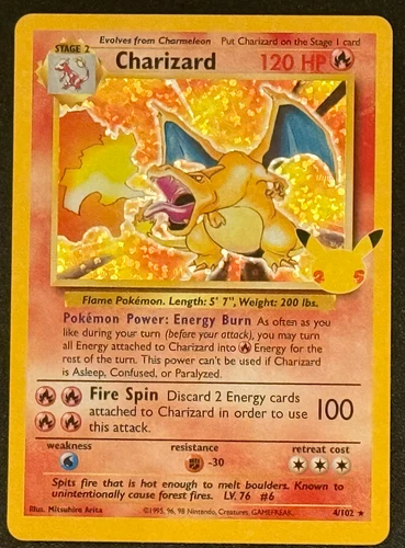 Charizard 4/102 Holo Rare Celebrations: Classic Collection 2021 Pokemon Card NM