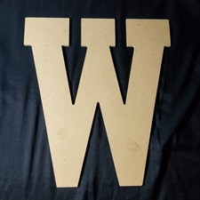Wooden Letter W Unfinished MDF 13.5 Inch Large Jumbo Wooden Letter Craft DIY Wal