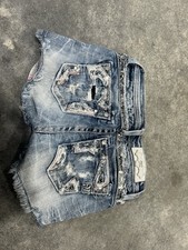 Miss Me Shorts Youth Girls 14 Jean Wash Faded Blue Denim