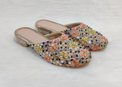 Back Open Shoes for Women Slip-On Flats Backless Mules Footwear