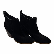 Crown Vintage Women's Size 10M Lasso Black Suede Leather Ankle Booties Boots
