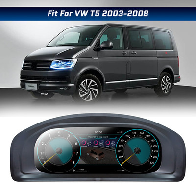 LCD Digital Gauges Instrument Cluster Speedometer For Volkswagen T5 2003-2008