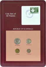 Guatemala Coin Set 1983-1985 UNC 1, 5, 10, 25 centavos and 1 mark Booklet