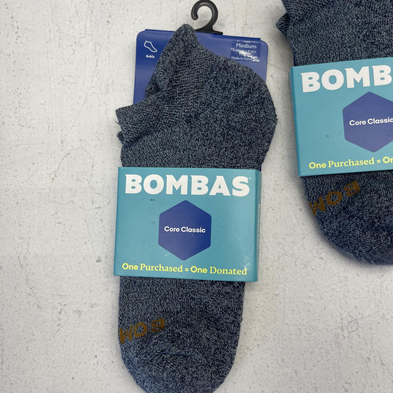 Bombas Ankle Socks Womens M Blue Core Classic Arch Support 3 Pairs Low Cut image 2
