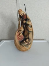 Roman Inc 10” Nativity Figurine Holy Family Nativity Wood Look Resin