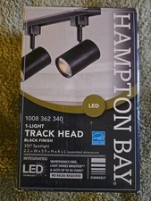 Hampton Bay LED 1-Light Track Lighting Cylinder Head - Black - 817780