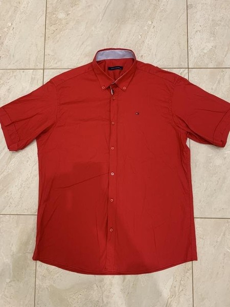 Men Tommy Hilfiger Shirt Red 3XL
