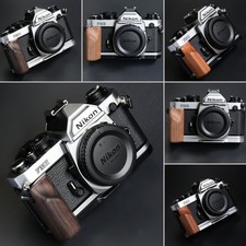 For Nikon FM2 FM3A FM FE FE2 Handmade Wooden handle Grip L Plate Alloy Base