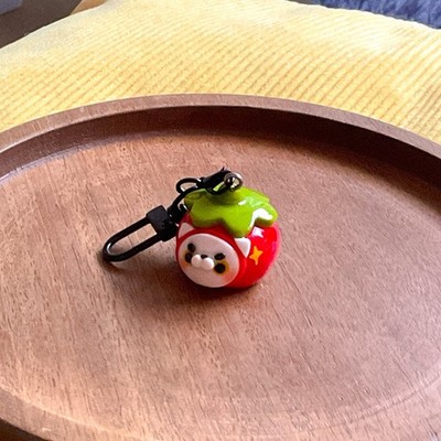 Polymer Clay Tomato Worry Stone Stress Anxiety Relief / Cute Cat Charm, Keychain