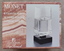 6 CALICI MONET  VETRO SONORO LUIGI BORMIOLI LIGHT & MUSIC VINO ACQUA VINTAGE NOS