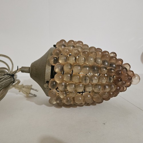 Vintage MCM Lucite Clear Grape Cluster Hanging Swag Light Lamp - Picture 11 of 11
