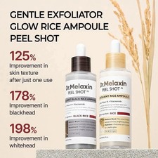 Dr.Melaxin Peel Shot Glow White and Black Rice Ampoule Duo Soft Exfoliating Acid