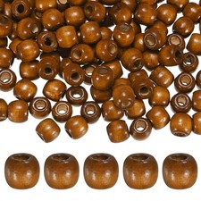 150-Pack Natural Wood Beads 11x12mm for DIY Crafts/Bracelet Medium Brown