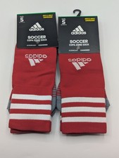 2 Pairs Adidas Soccer Youth Kids Size 13C-4Y Copa Zone Cushioned Socks Red/Gray