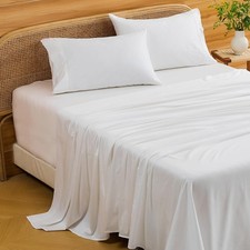 Egyptian Cotton King Sheets, 4Pcs 18-24" Extra Deep Pocket Cooling Breathabl