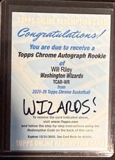 2025-26 Topps Chrome - Autograph Issue Rookies Will Riley #TAUR2-WR (AU, RC)