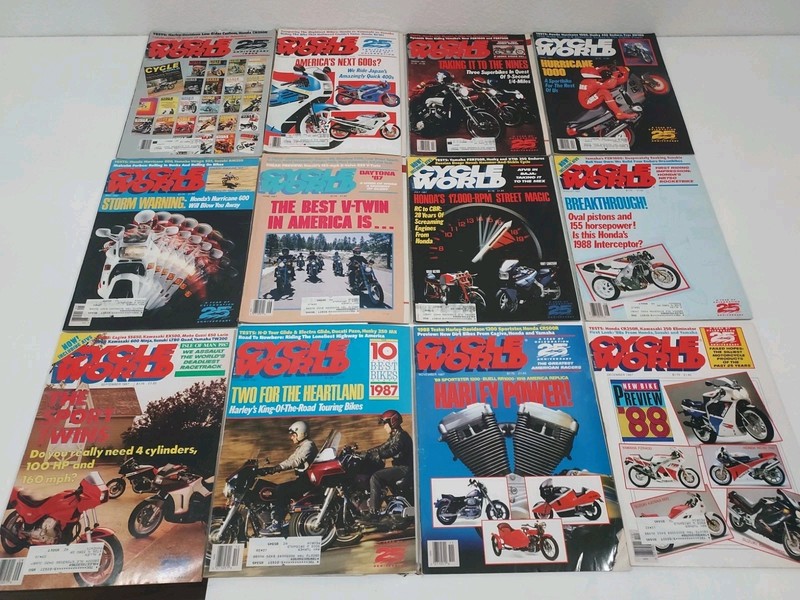 Cycle World 1987 CR250R FZR1000 750R HUSKY 430 KTM 250 VULCAN 88 DUCATI LOT (12)
