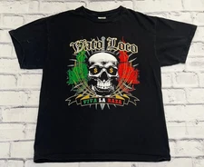 Vato Loco Shirt Men's Medium Black Viva La Raza Skeletons Skulls Mexico Y2k
