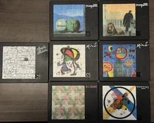 Pussycat Art Slide Puzzle x7 MC Escher, Miró, Kadinsky, Magritte; German Made