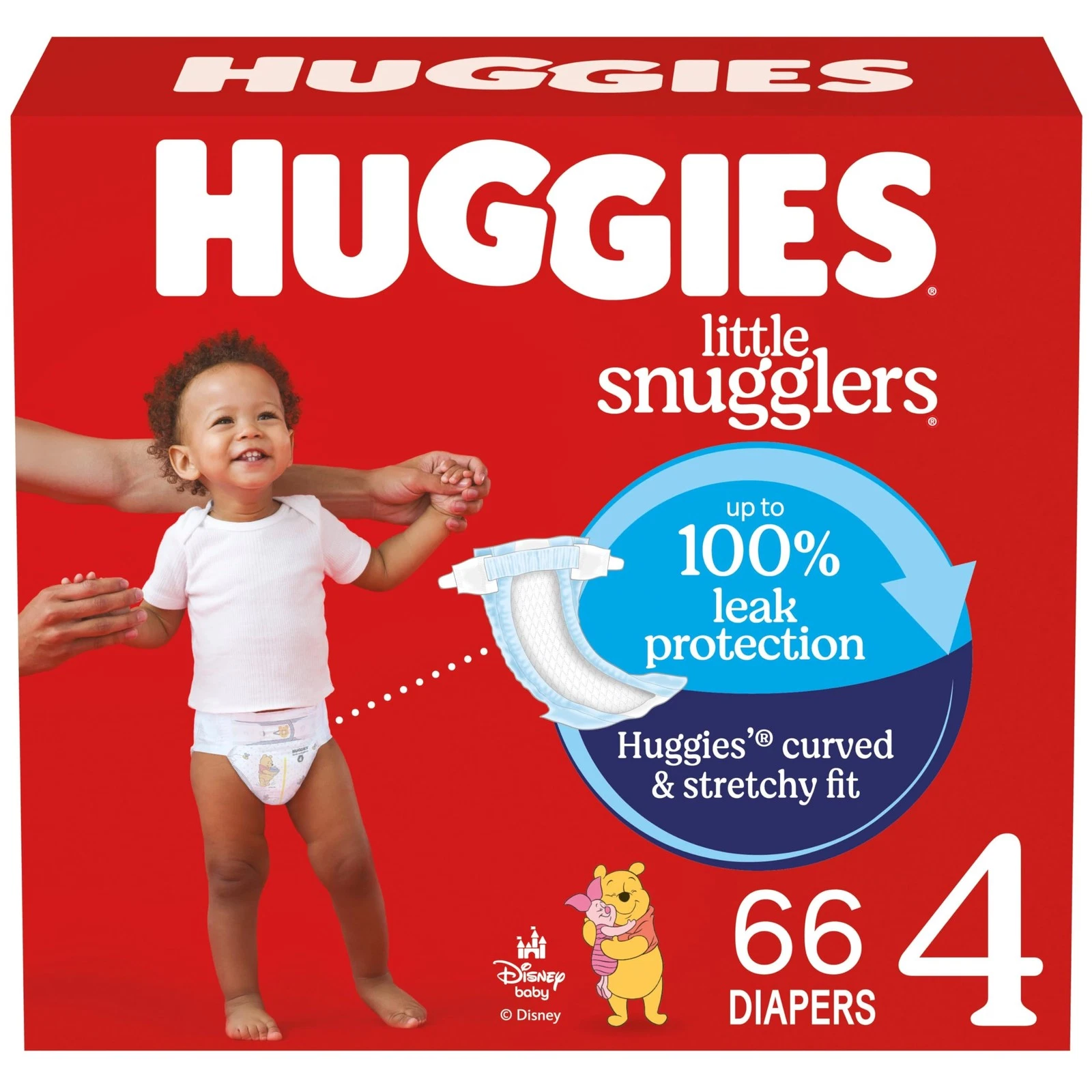 Huggies Little Snugglers Size 4 Diapers 66 Count Leak Protection Sensitive Skin