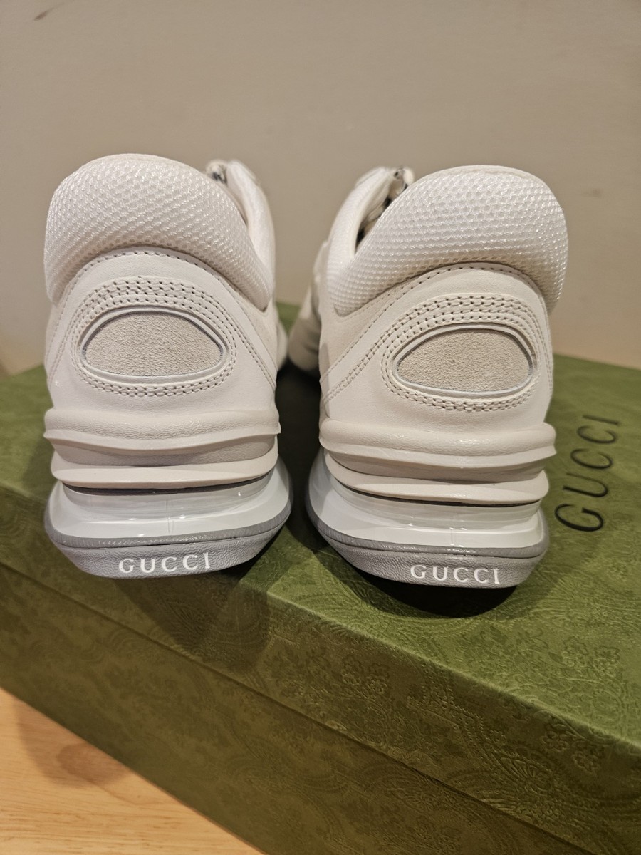 GUCCI Run GG White/Beige Leather Low Top Sneakers UK Size  display picture 2