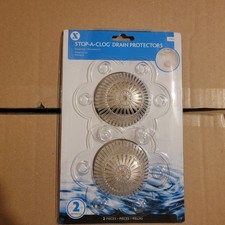 2-Pack Hair Catcher Drain Protector 5" Dome Clear PVC with Suction Cups