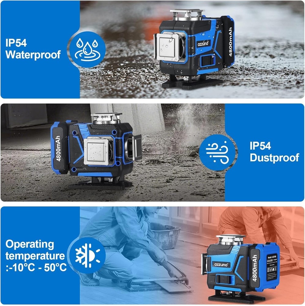 Laser Level with Tripod 360 Self Leveling with 2 Li-ion Battery for Construction