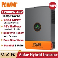 12KW 48V Solar Inverter 120V/240V Split Phase 200A MPPT Controller Parallel 6X