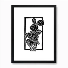 Fiddle Fig Leaf Art Print Framed Wall Art Poster Canvas Print Picture